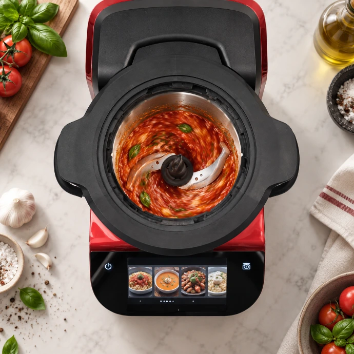 pica los ingredientes en el robot de cocina abantera