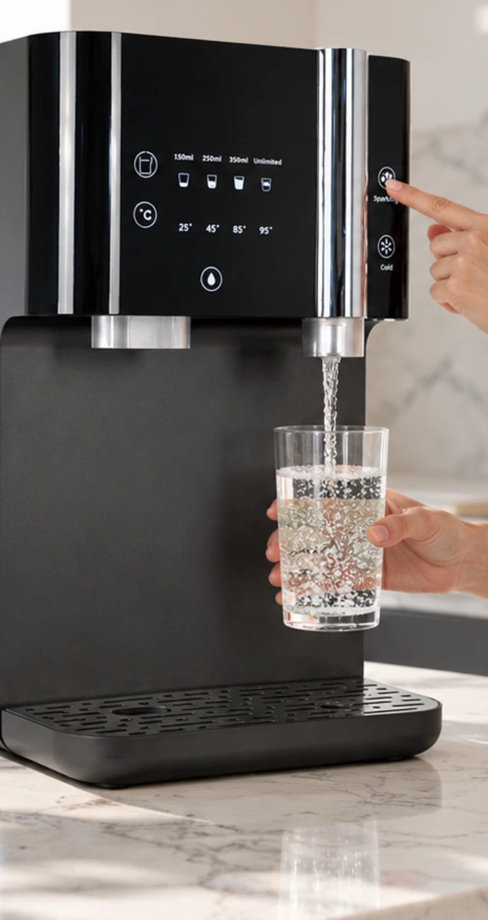 Agua con gas directamente desde el dispensador